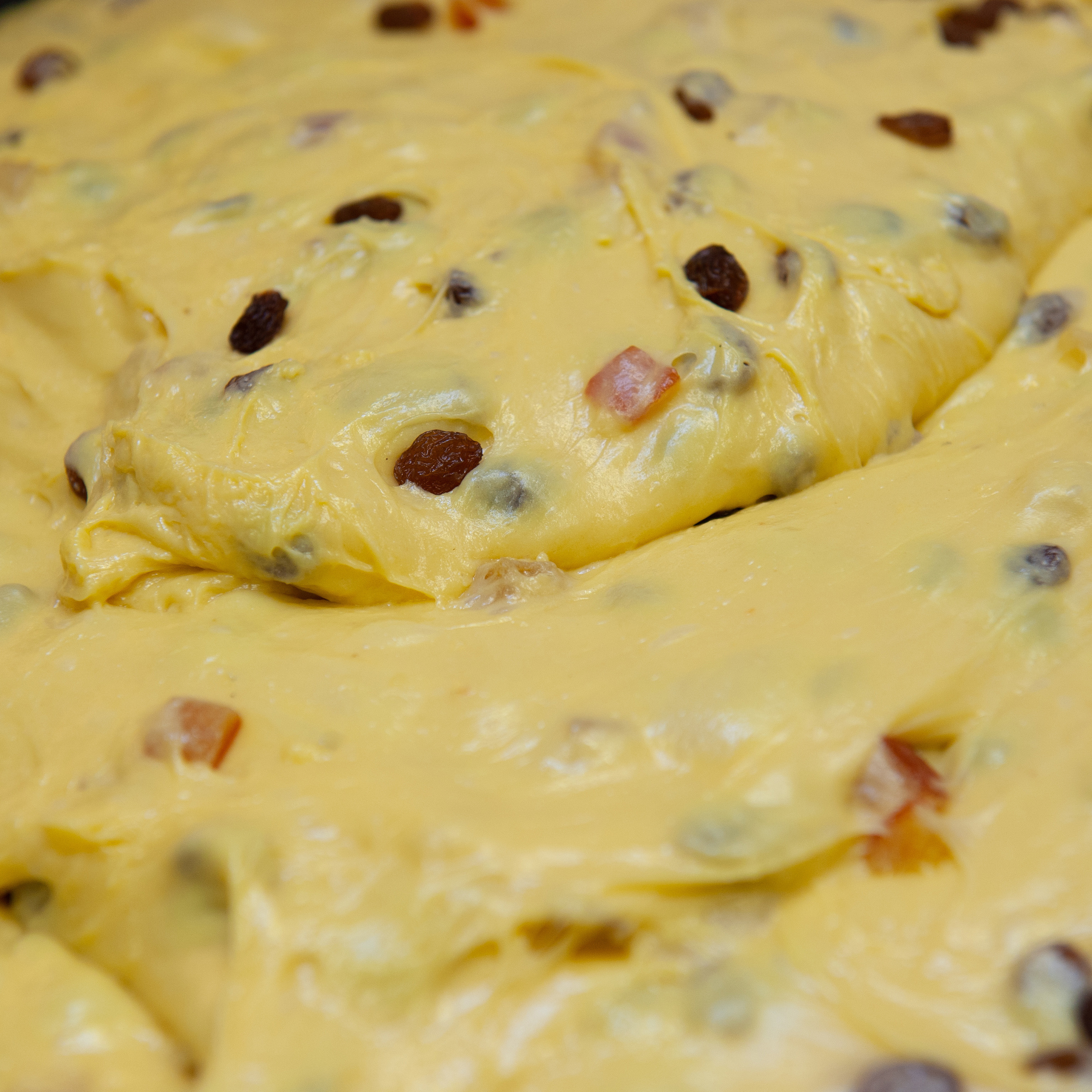 Foto dell'impasto crudo per preparare il panettone